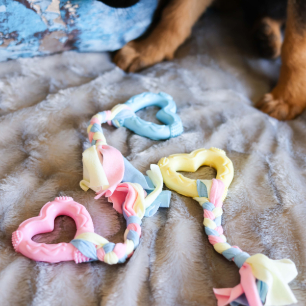 PLUSH TOYS FOR DOGS - HEARTS WITH ROPE LIFE STYLE (2)