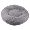 Cat Plush Calming Pet Bed - Light Grey