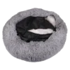 Cat Plush Calming Pet Bed - Light Grey - Image 2