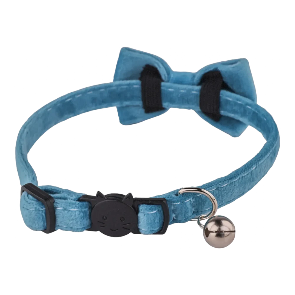 Cat Collar - Velvet - Turquoise - Image 2