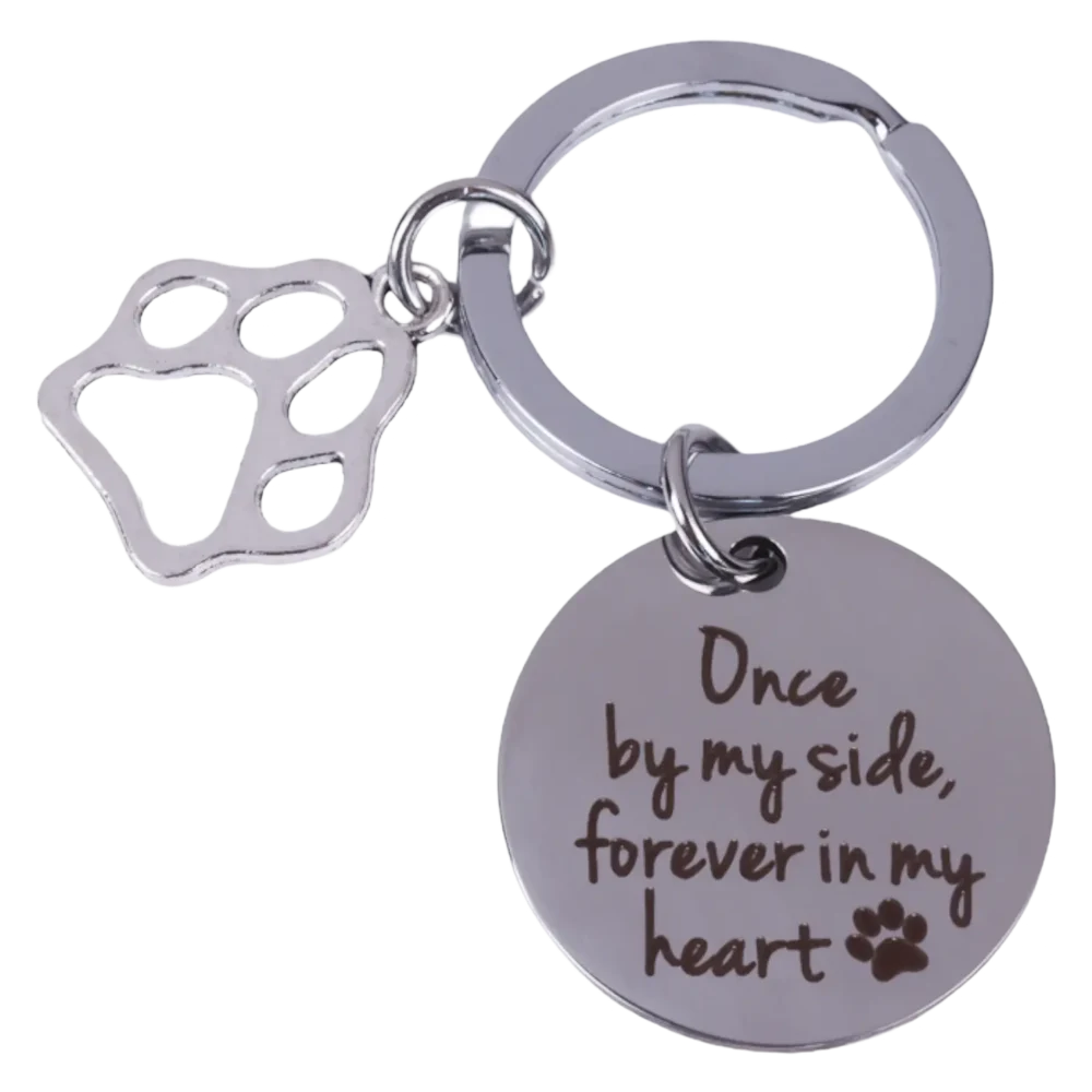 Dog In Loving Memory - Keyring - Once by my side, forever in my heart