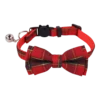 Cat Collar – Plaid – Red and Black – Bow Tie
