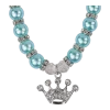 Cat Pearl Necklace With Crown Pendant - Turquoise - Image 2