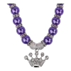 Dog Pearl Necklace With Crown Pendant - Purple - Image 2