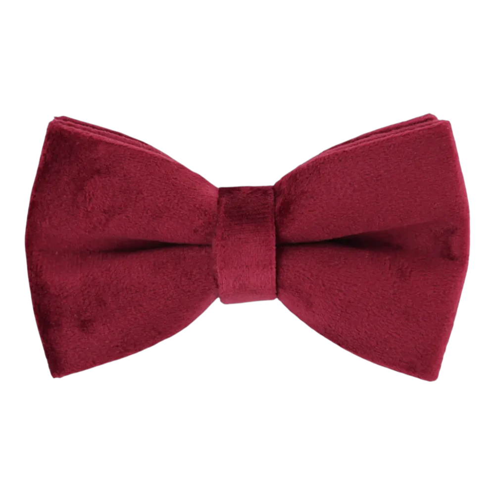Dog Accessory – Velvet – Bow Tie – Burgundy