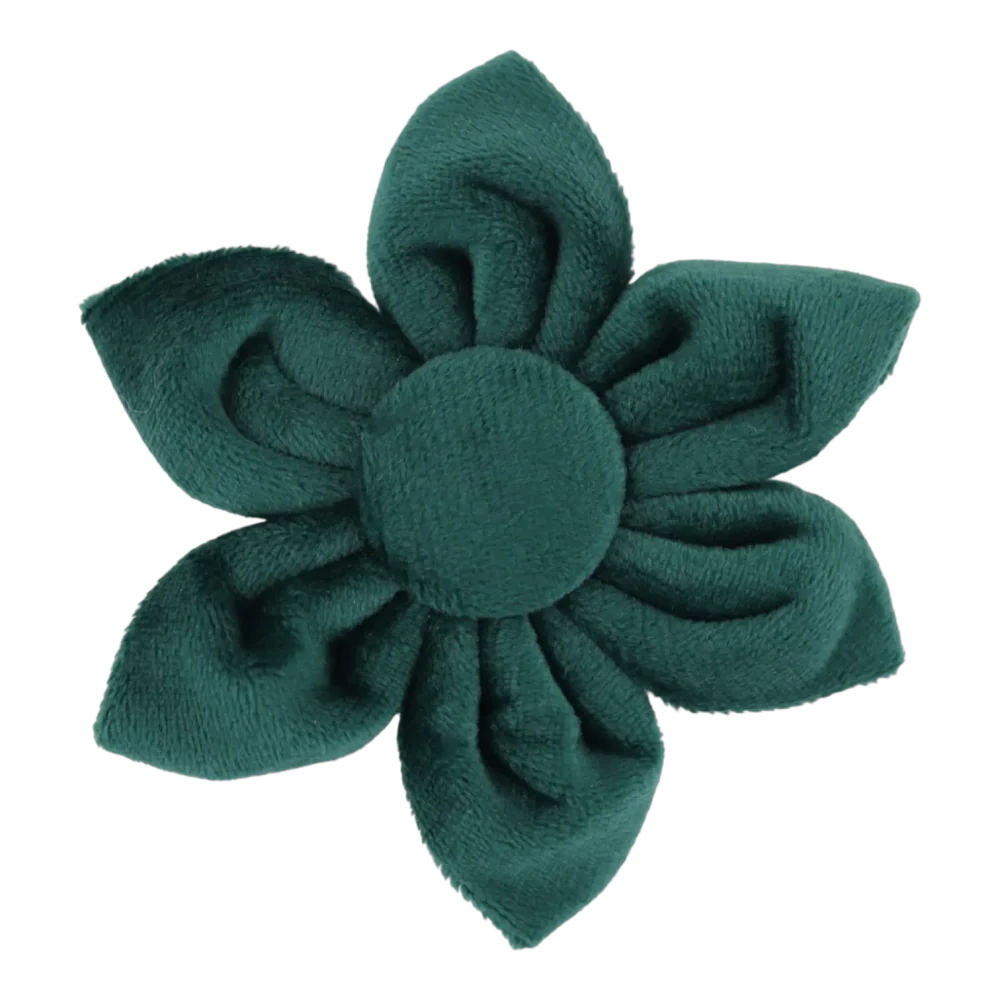 Dog Accessory – Velvet – Flower – Emerald