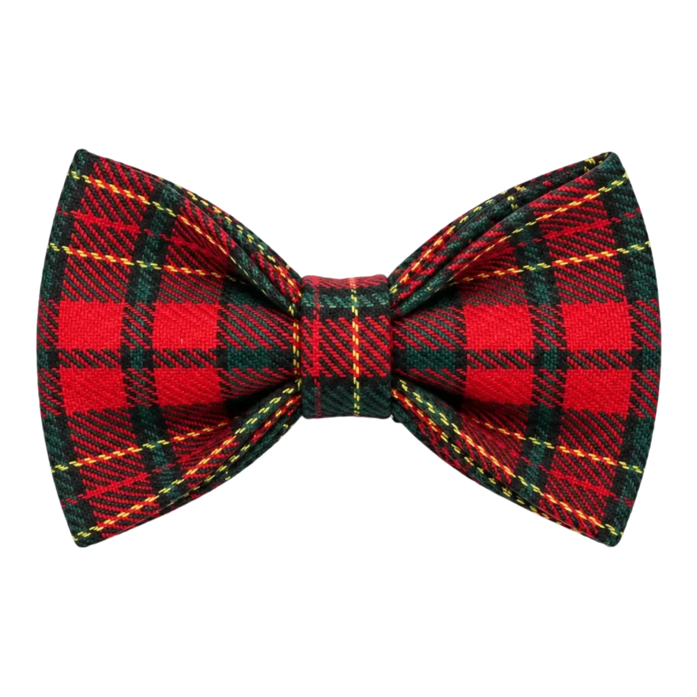 Dog Bow Tie – Tartan – Red and Green