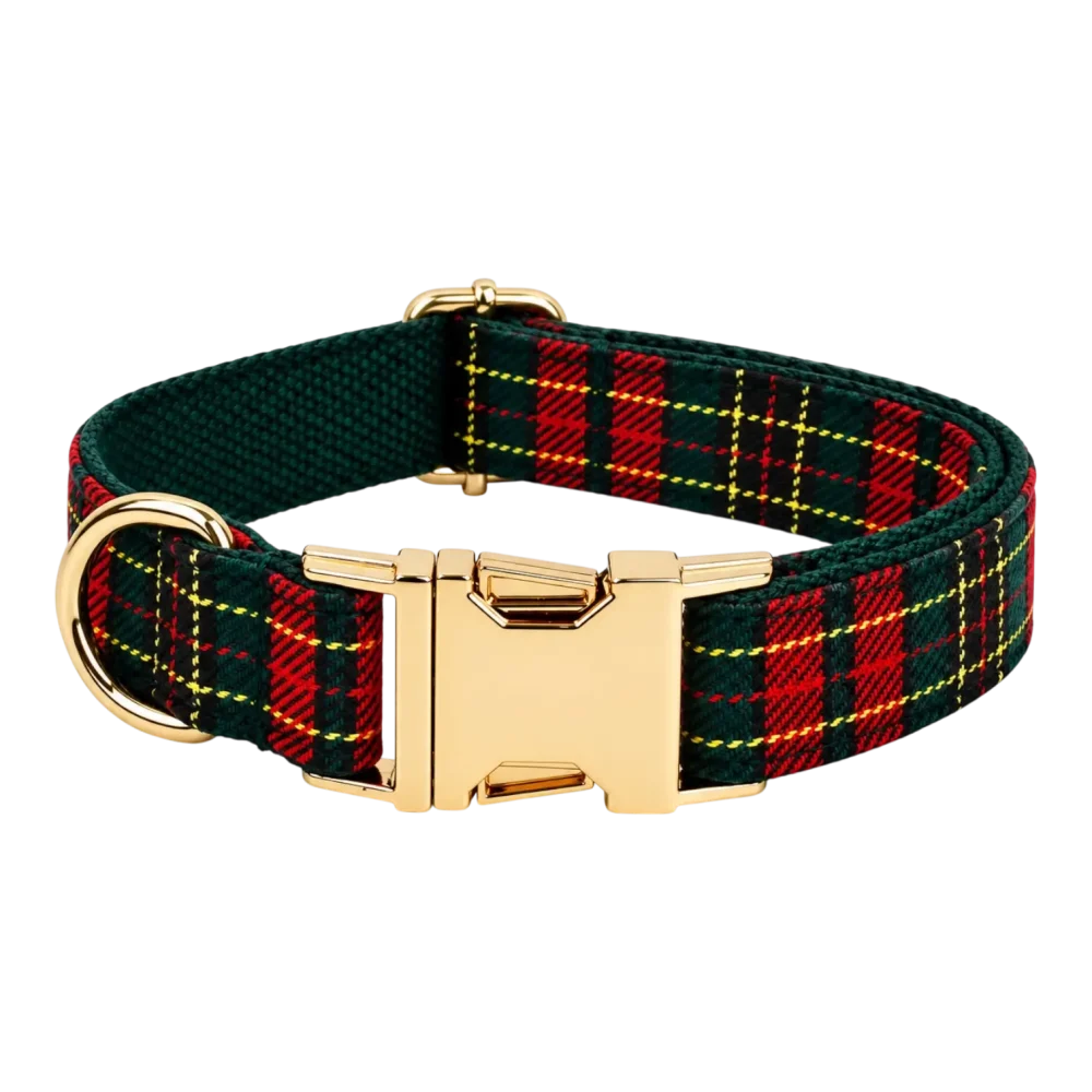 Dog Collar - Tartan – Red and Green